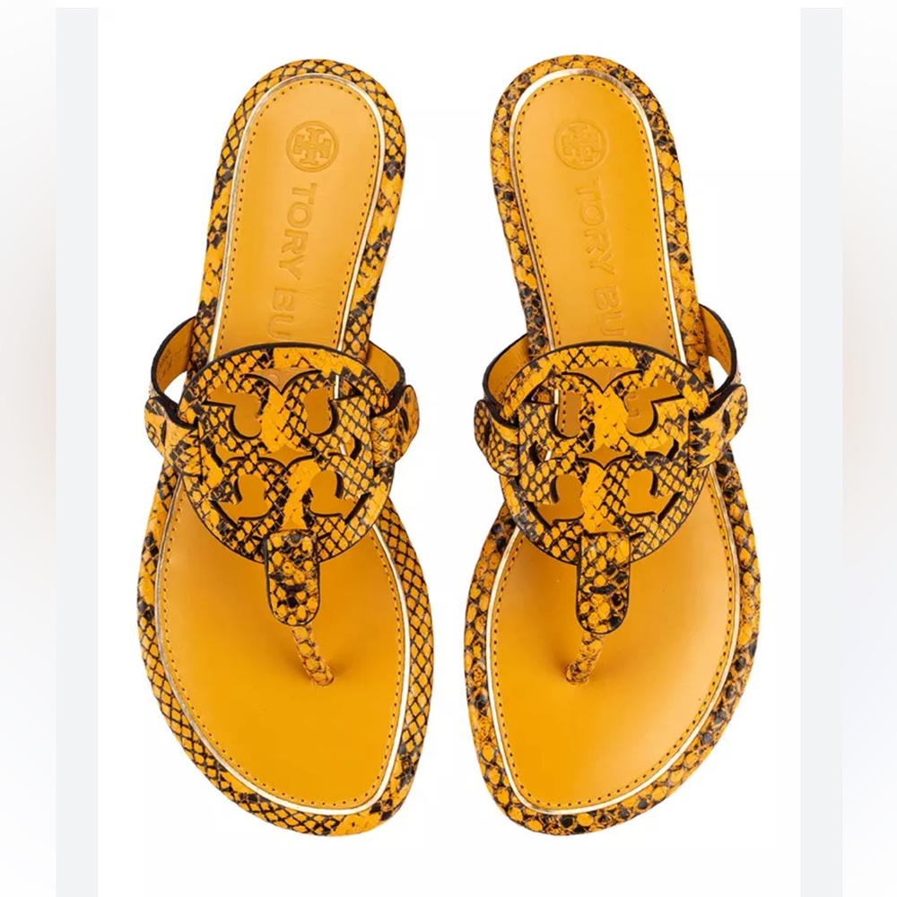 TORY BURCH MILLER SANDAL, EMBOSSED
LEATHER